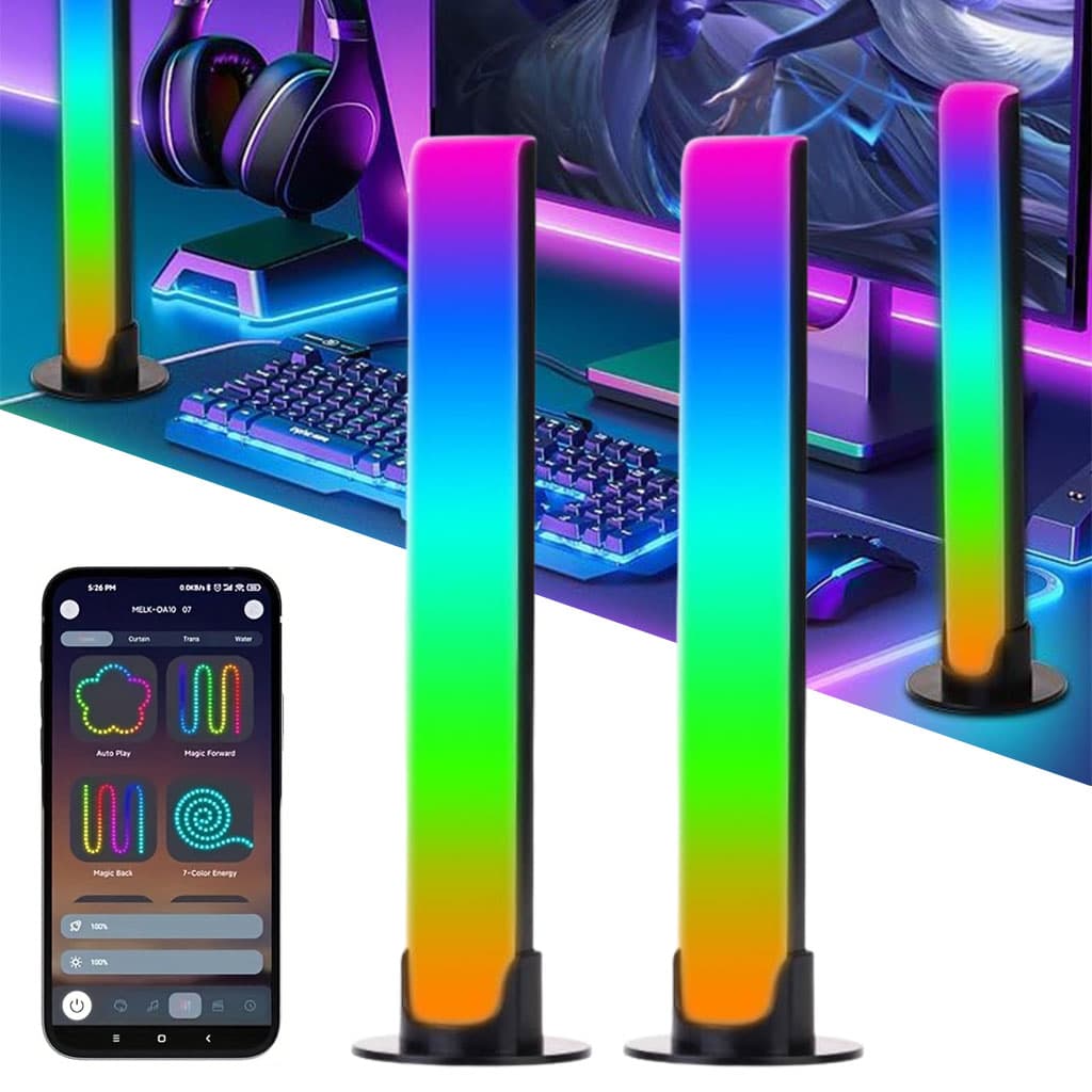 Barre LED RGB 2PCS synchronisée avec la musique et les sons 8 modes d'éclairage - أضواء ملونة متزامنة مع الموسيقى - Électronique - صورة 1