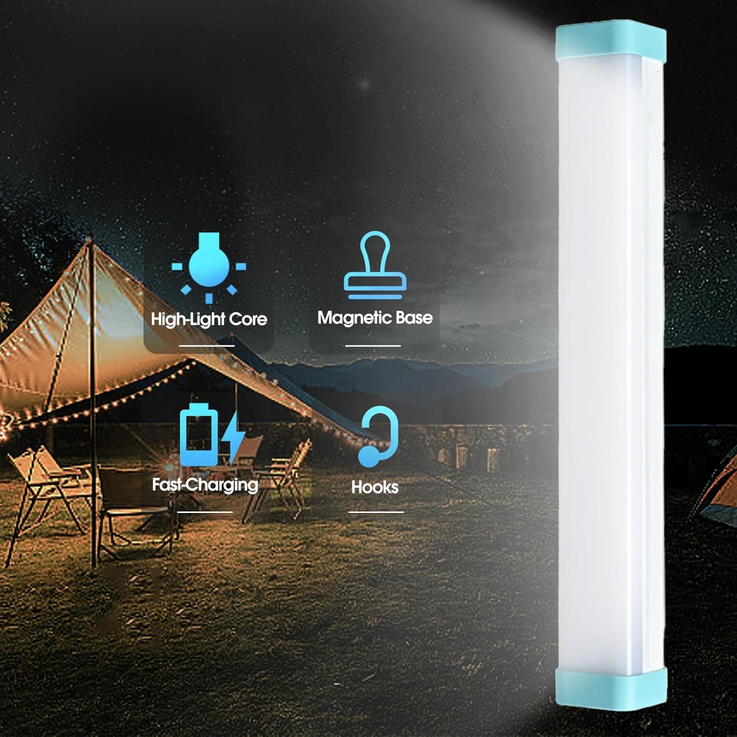 Lanterne de Camping 5-en-1 avec Power Bank MM 4000mAh - مصباح التخييم المغناطيسي متعدد المهام - Camping et Randonnée - صورة 6