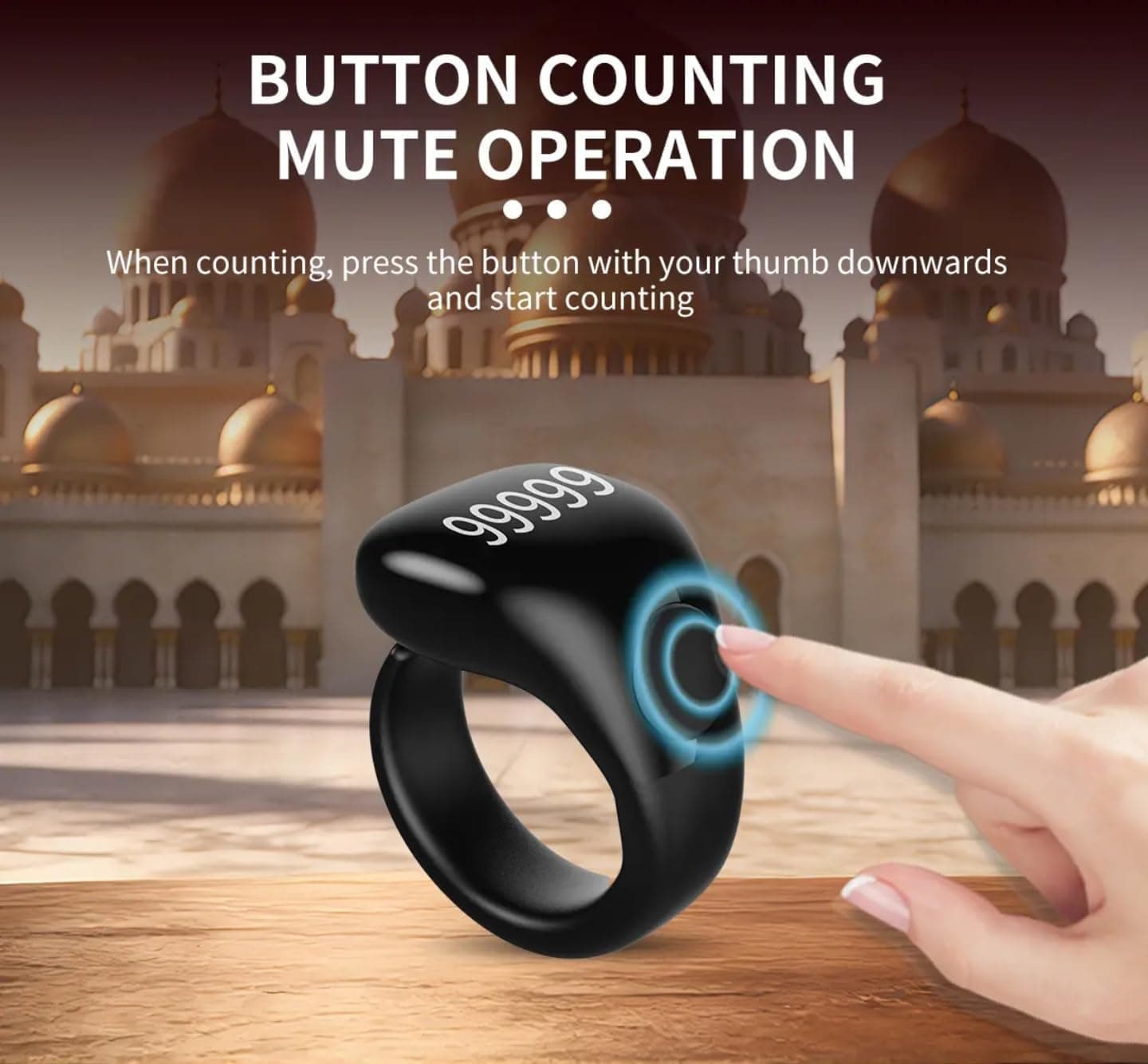 Anneau de Zikr Étanche avec Écran OLED iTasbih Salam+ - خاتم التسبيح الذكي المقاوم للماء بـ3 مقاسات - Électronique - صورة 5