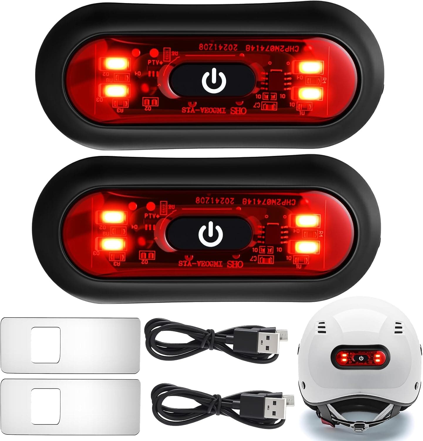 Feu arrière LED intelligent pour casque - مصباح تحذيري خلفي للخوذة للدراجات النارية - Accessoires Auto/Moto - صورة 7