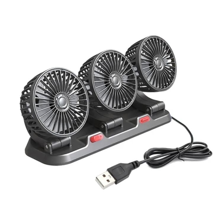 Ventilateur de Voiture USB Haute Vitesse 360° Réglable 3 Têtes 12/ 24 V - مروحة سيارة قابلة للتعديل بزاوية 360 درجة بثلاثة رؤوس - Accessoires Auto/Moto - صورة 7