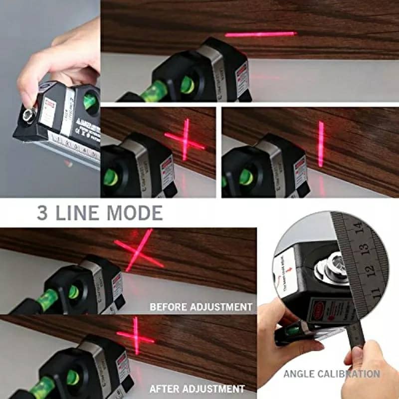 Niveau Laser 4en1 Fixit Level pro 3 Outil de musure Polyvalent Ruban De 8 Pieds - Outillage et Bricolage - صورة 3