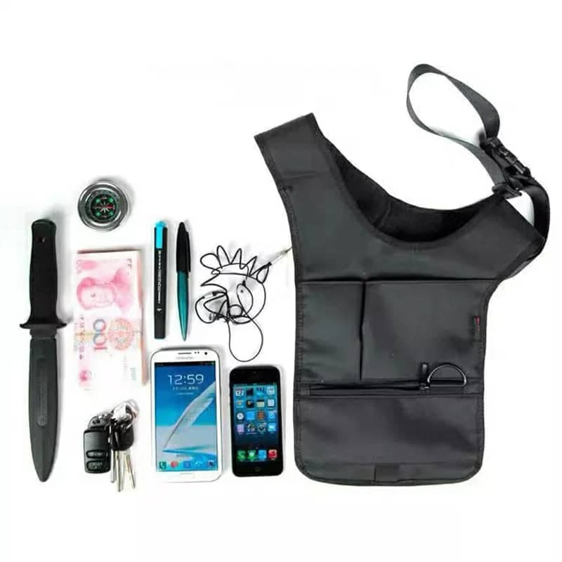 Sacoche sous-bras Anti-vol Multi-Poche Design Élégant Pour Voyage Quotidien - Sac à dos et Mode - صورة 3