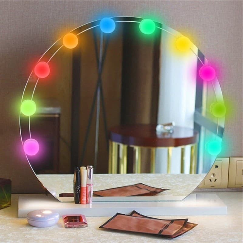 Chende Lampe Miroir RGB 10 psc mural Hollywood style - Soins et Beauté - صورة 3