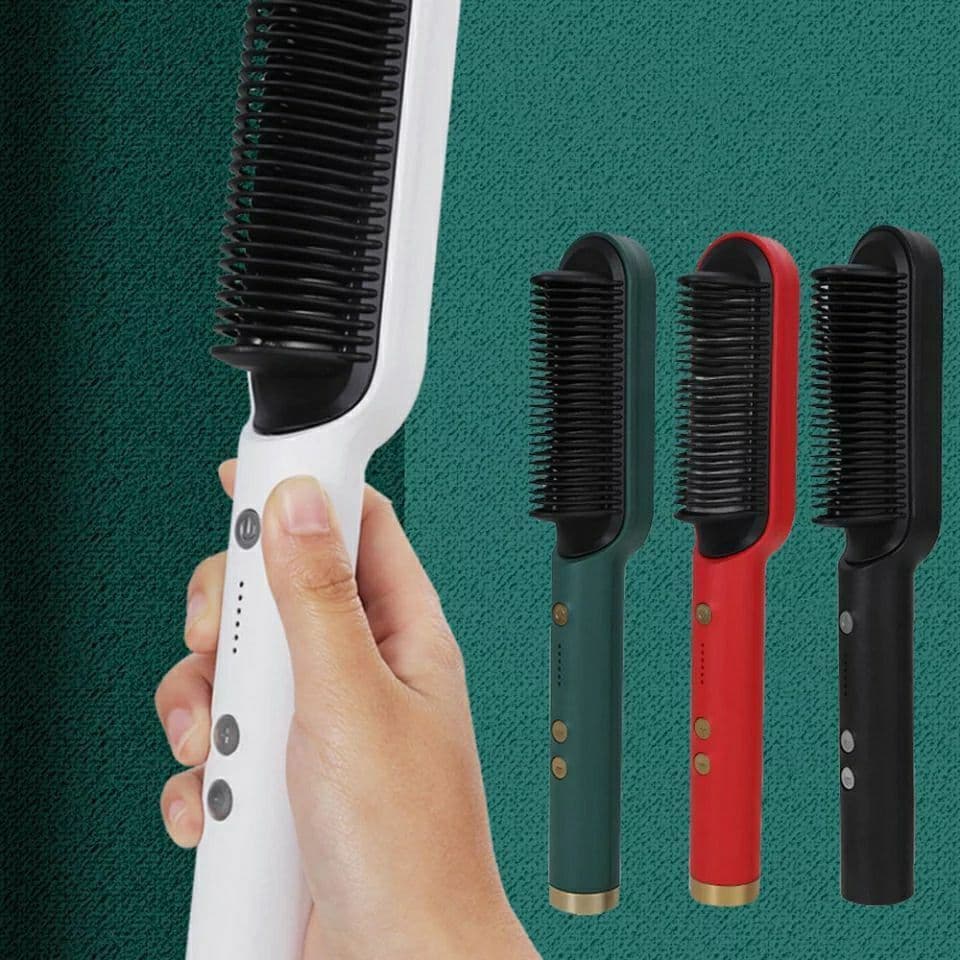 Brosse à cheveux chauffante en céramique 6 niveaux de chaleur 360° – Lisseur HQT-909B - Soins et Beauté - صورة 2