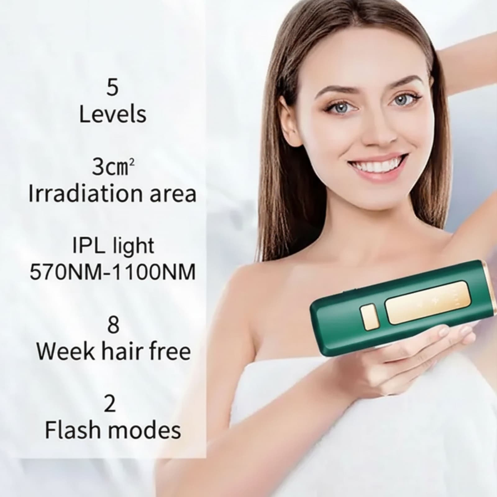 New IPL جهاز إزالة الشعر بالليزر بالتبريد + هدية مجانية - عروض الصحة والجمال - صورة 6