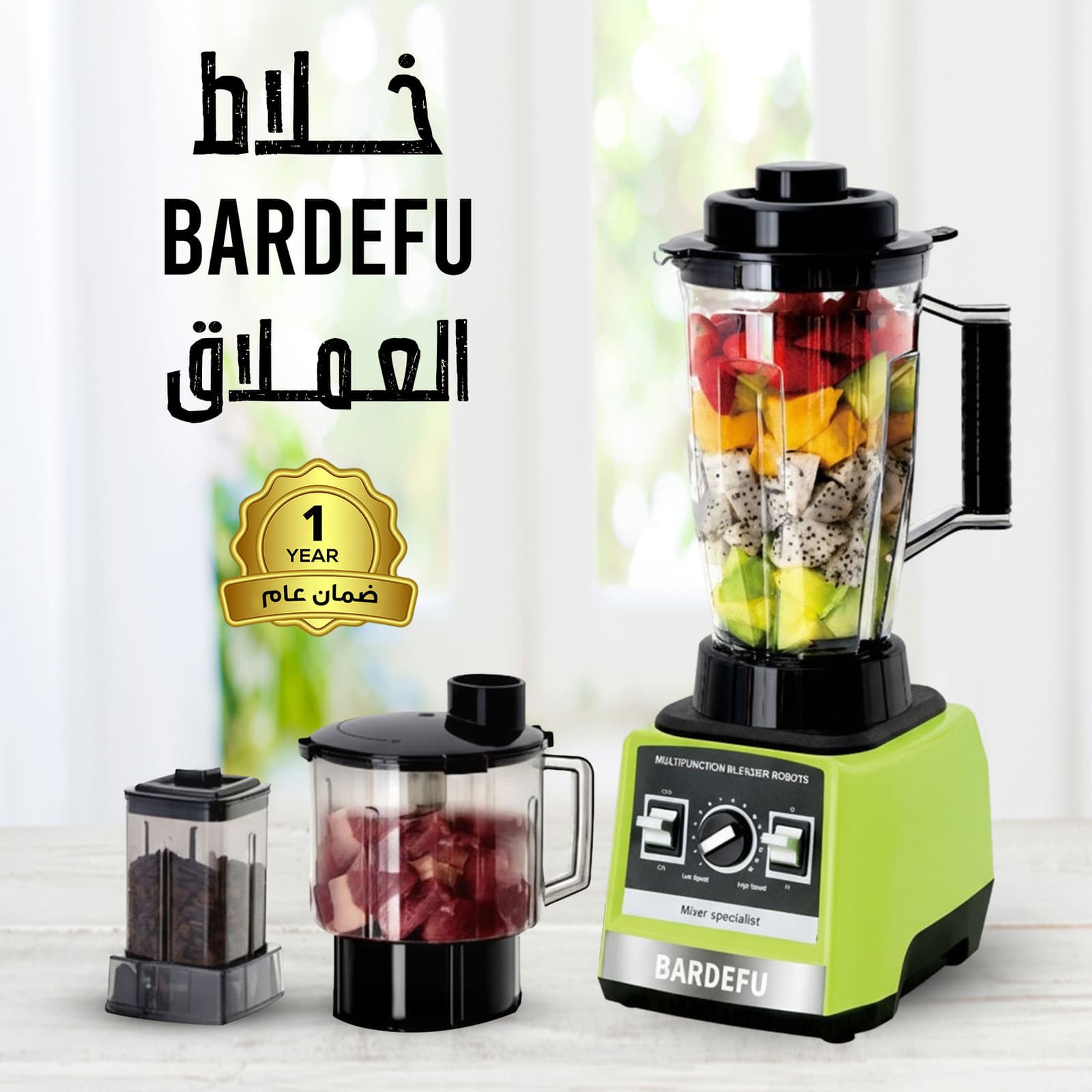 محضر الطعام و خلاط 8 في 1 بضمان عام 9500 واط - أجهزة المطبخ - صورة 1