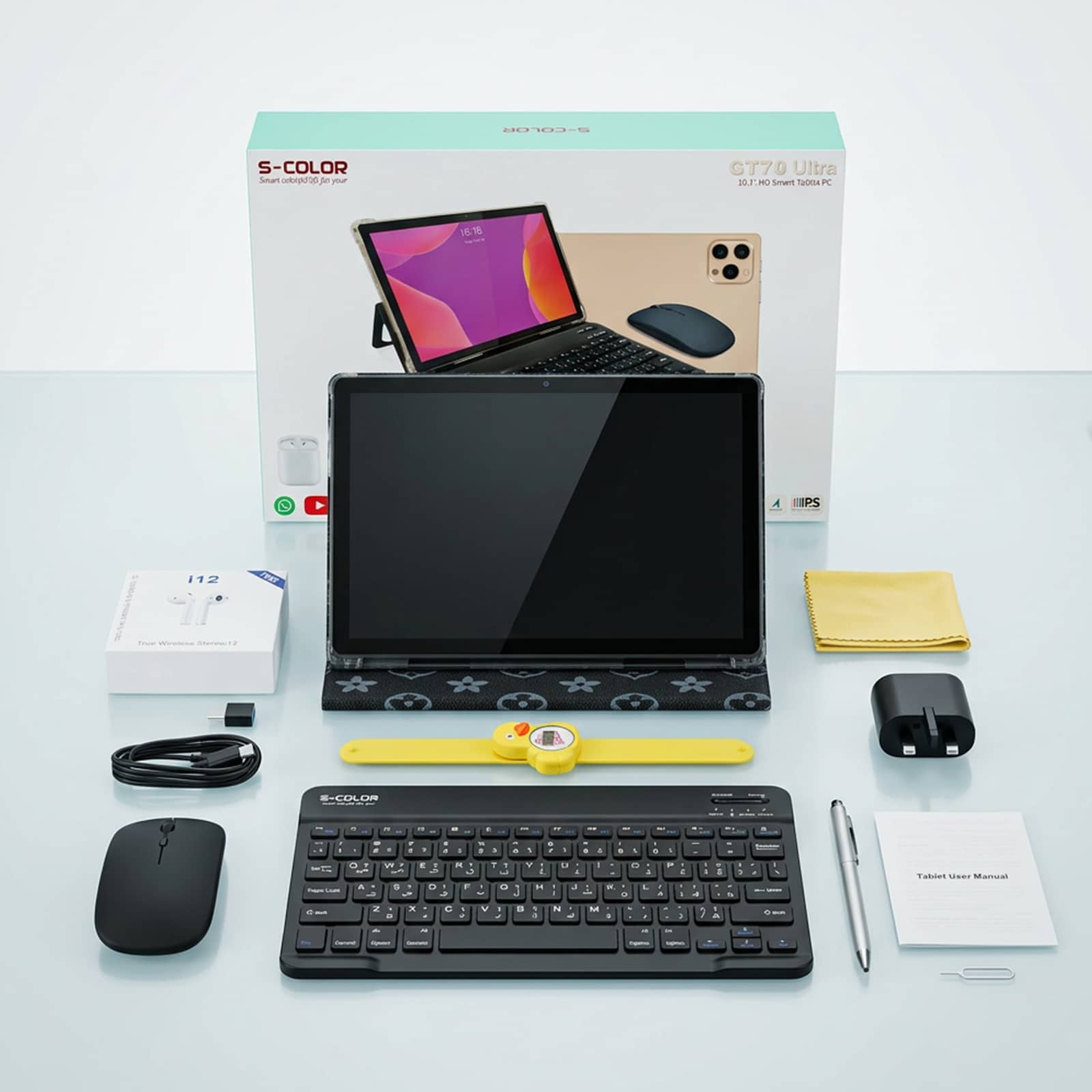 تابلت GT70 (ضمان عام ) بكيبورد و ماوس بلوتوث + مجموعة هدايا