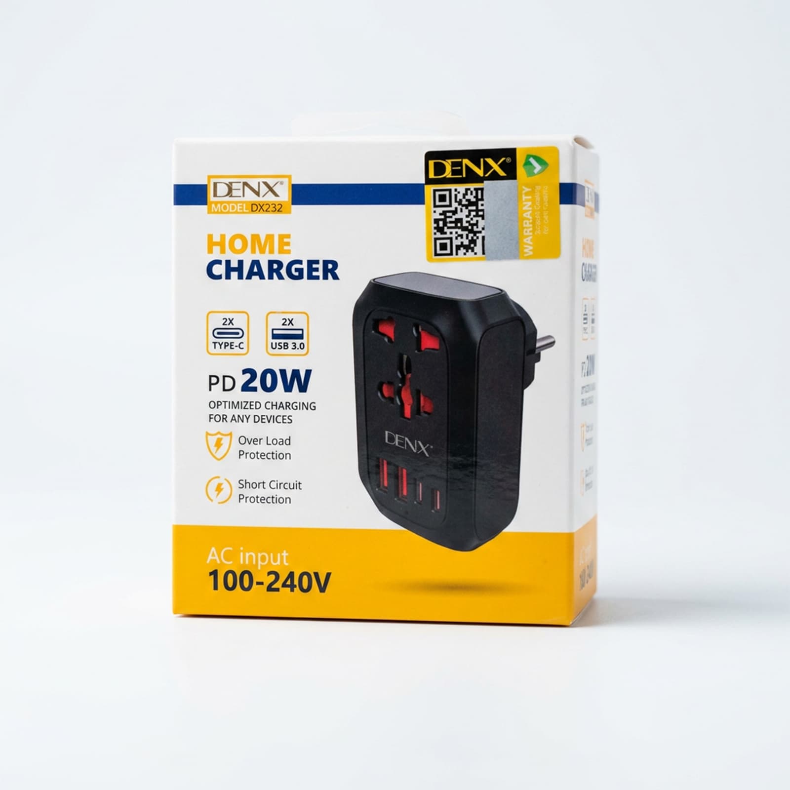 شاحن كل منزل متعدد المداخل (2 مدخل Type -C + مدخلين USB + مدخل فيشة ) بسرعة 20 W سعر الجملة - محولات - صورة 4