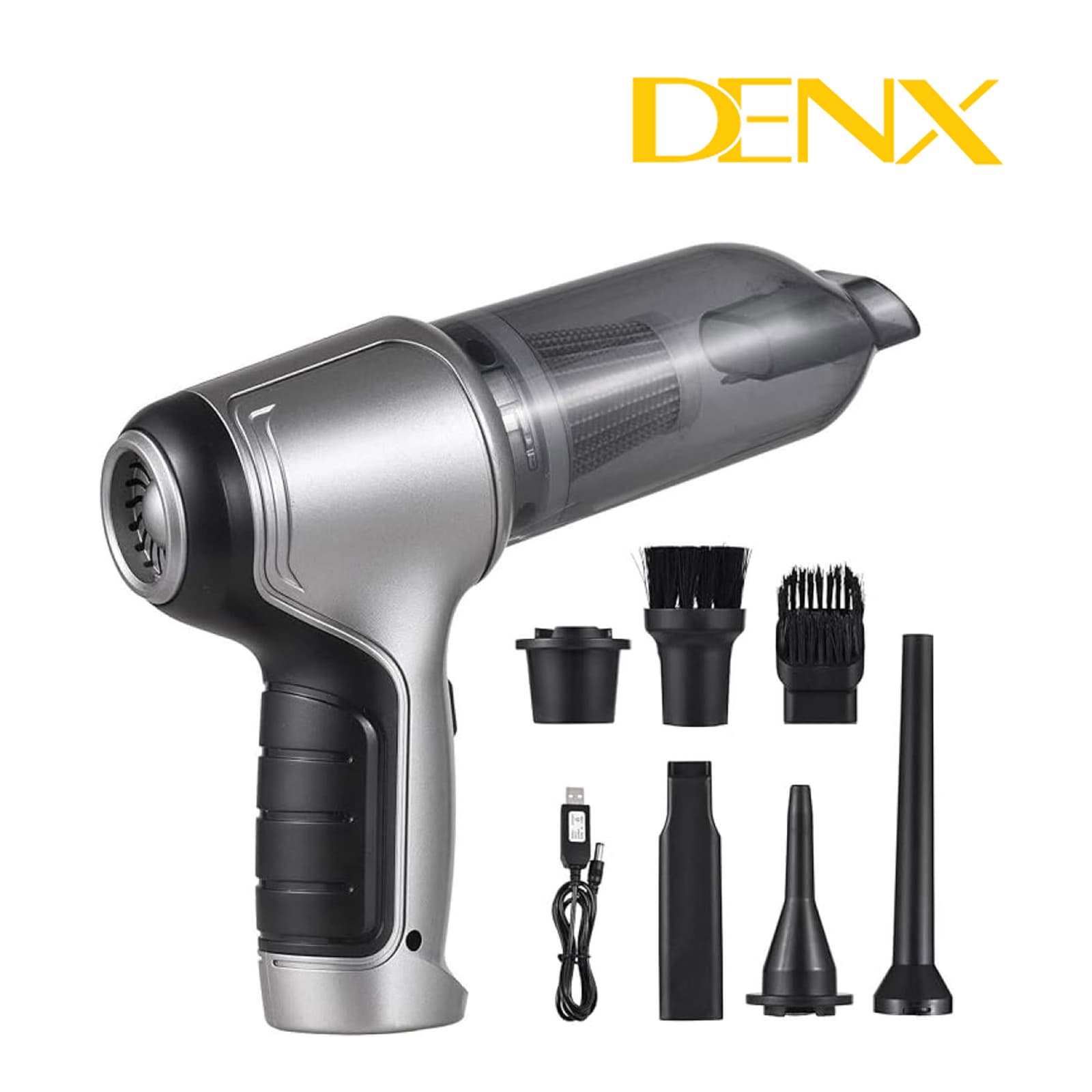 مكنسة كهربائية لاسلكية محمولة باليد من Denx بضمان عامين - اكسسوارات سيارات - صورة 1