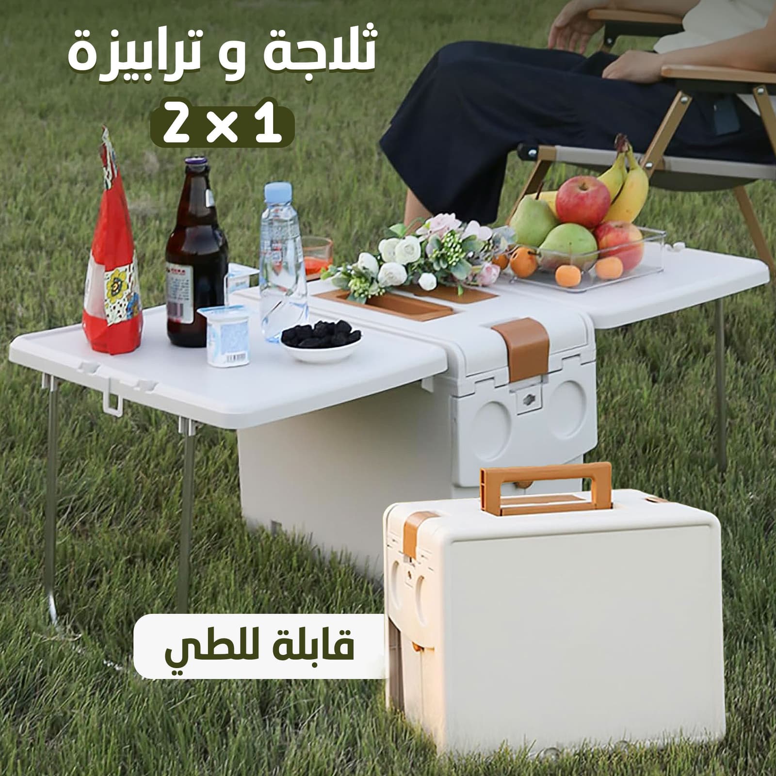 ايس بوكس محمول ترابيزة قابلة للطي متعددة الاستخدامات 2*1 - التخييم والرحلات - صورة 6