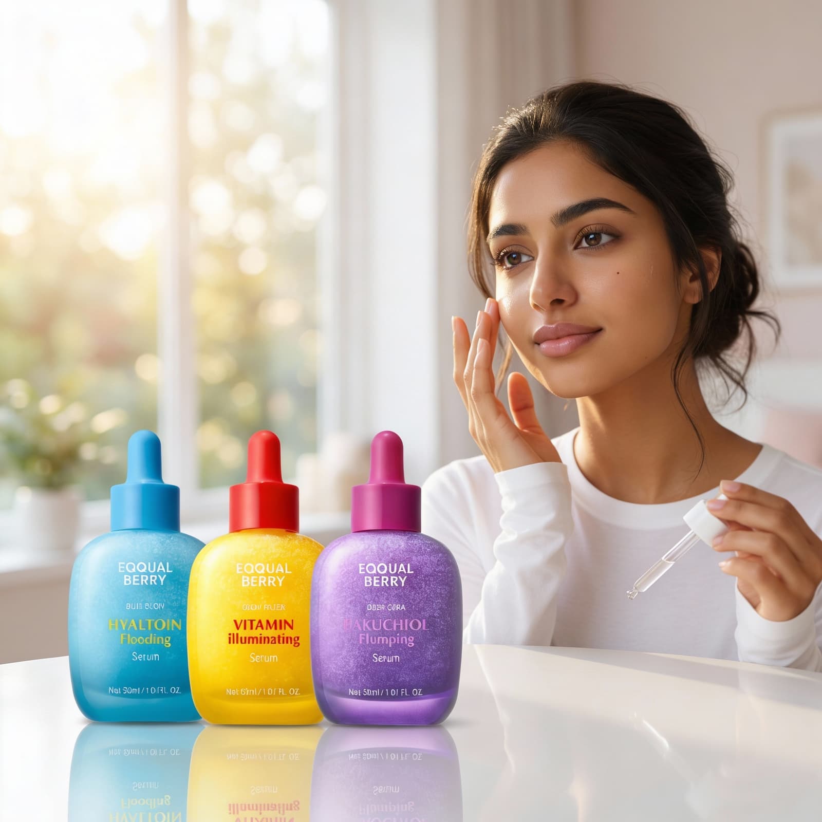 مجموعة EQQUAL BERRY المتكاملة (إيكوالبيري الموف – سيروم بديل الريتينول 30 مل - إيكوالبيري الأزرق - سيروم هيالتوين المغذي, 30 مل - ايكوال البيري الأصفر - لمحاربة الشيخوخة و تفتيح البشرة مع فيتامين C) - عروض الصحة والجمال - صورة 4
