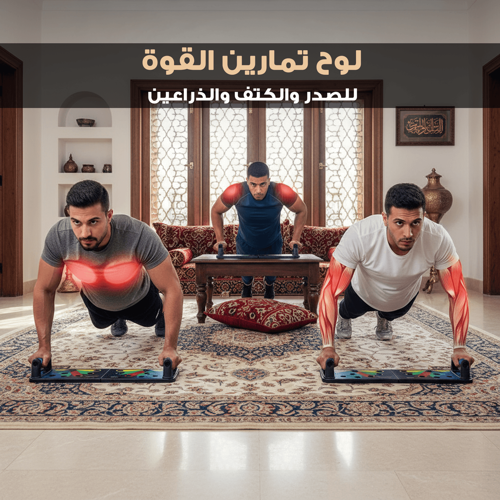لوح تمارين الضغط 9 في 1 لتمارين اللياقة البدنية للصدر والكتف والذراعين - أدوات رياضية - صورة 5