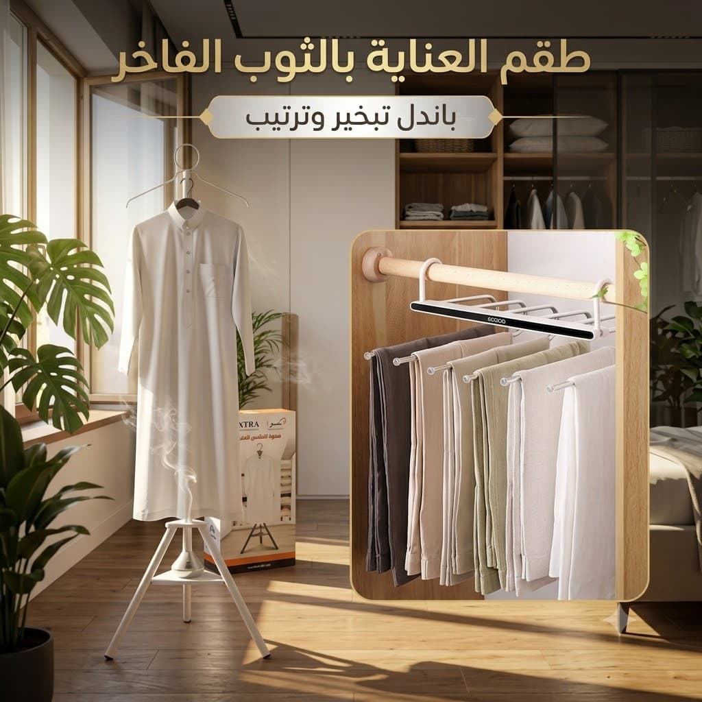 ستاند تبخير و علاقة+شماعة مطورة داخل الدولاب مكونة من 9 طبقات - عروض المنزل - صورة 1
