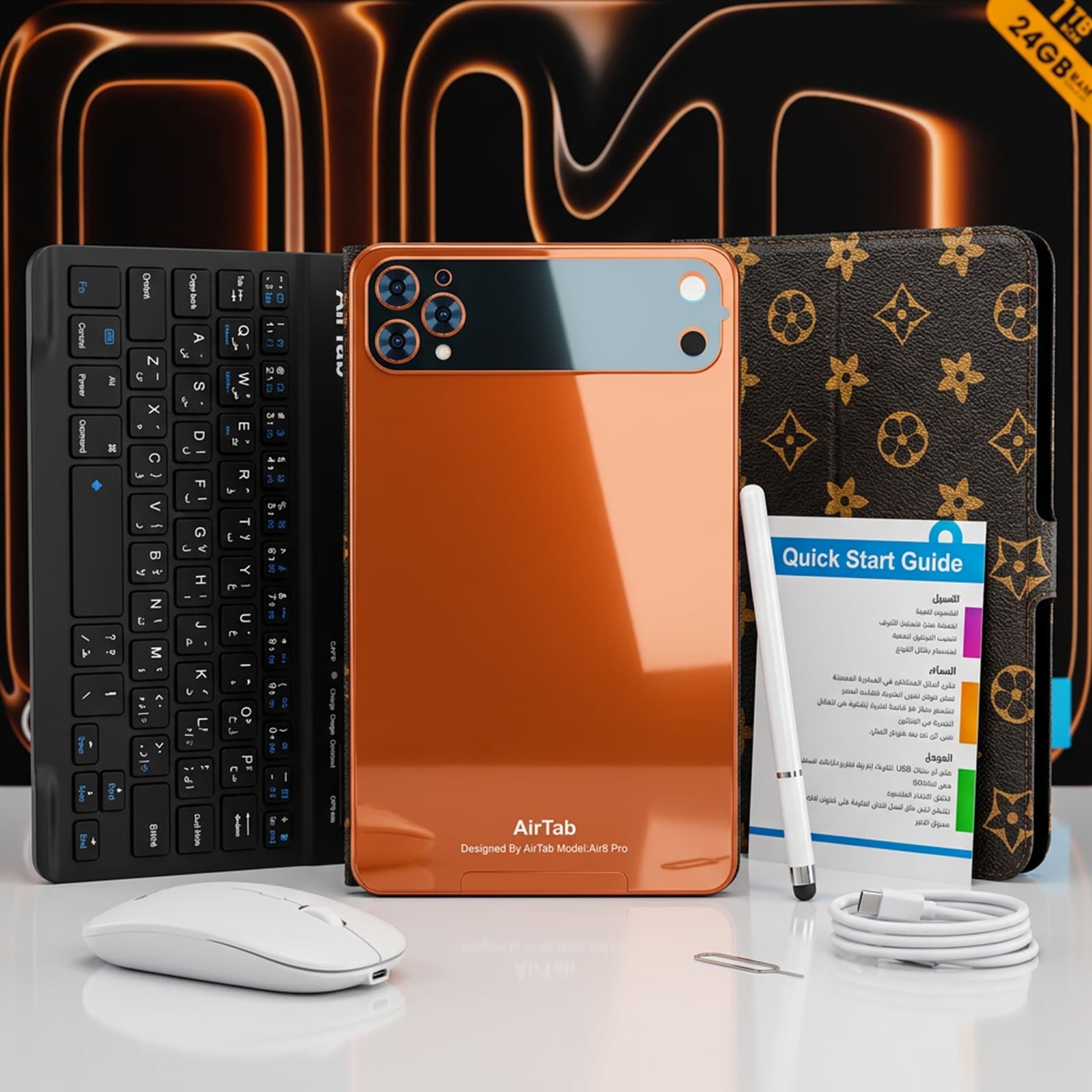 تابلت Airtap Air 8 pro (بضمان عام ) + كيبورد و ماوس بلوتوث - تابلتس - صورة 7