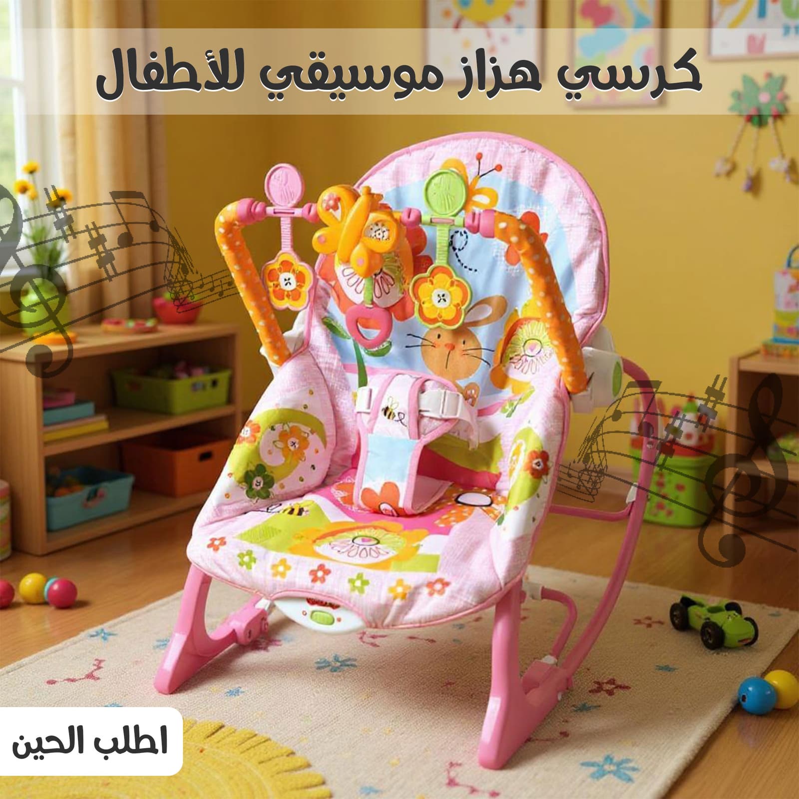 كرسي هزاز موسيقي للاطفال - مستلزمات أطفال - صورة 1