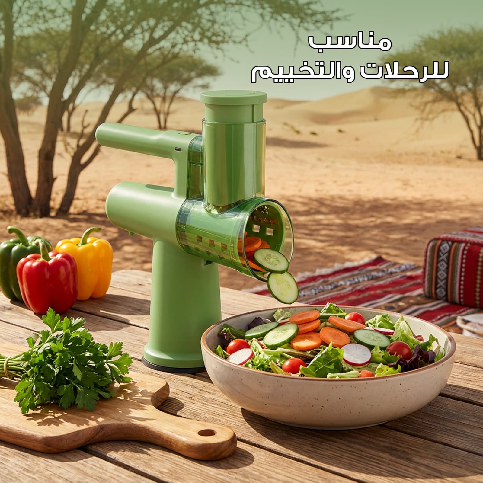 قطاعة و مفرمة يدوية كهربائية قابلة للشحن - أجهزة المطبخ - صورة 1