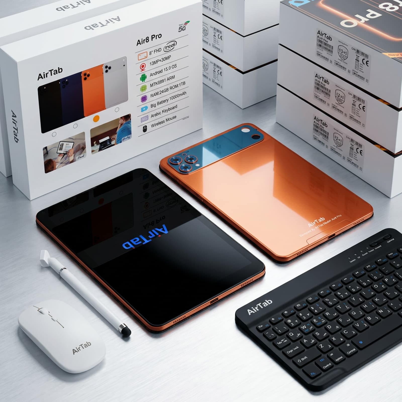 تابلت Airtap Air 8 pro (بضمان عام ) + كيبورد و ماوس بلوتوث - تابلتس - صورة 2