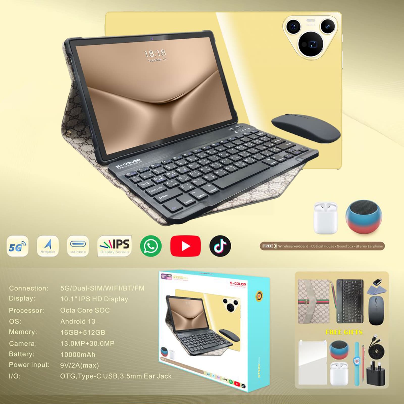 تابلت GT200 بكيبورد و ماوس بلوتوث (ضمان 6 اشهر ) + مجموعة هدايا - تابلتس - صورة 2