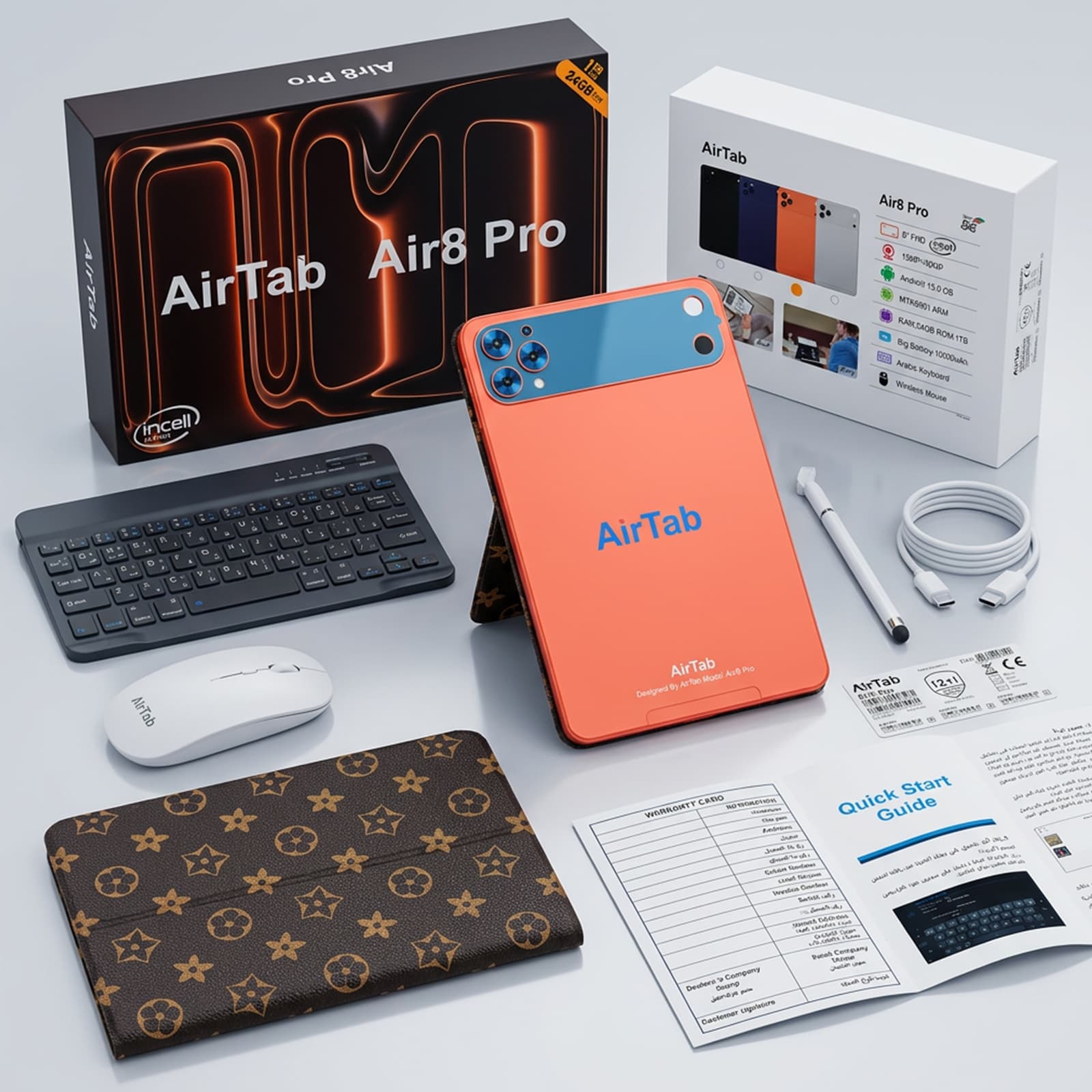 تابلت Airtap Air 8 pro (بضمان عام ) + كيبورد و ماوس بلوتوث - تابلتس - صورة 4
