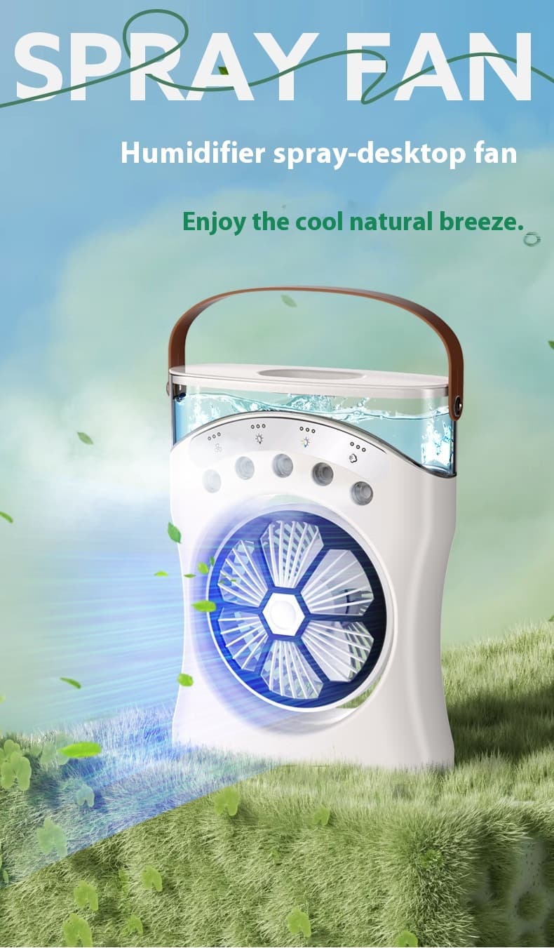 Ventilateur Brumisateur de Bureau Portable USB avec Éclairage - مروحة المكتب الذكية برذاذ الماء والترطيب بـ 3 سرعات - Produits de saison - صورة 4