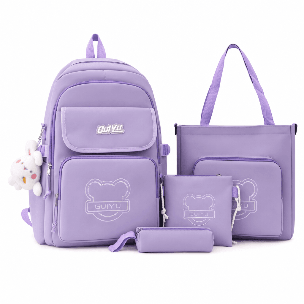 Cartable Scolaire 4 en 1 GUIYU – Sac à Dos + Sac Cabas + Pochette + Trousse - Back to School - صورة 2