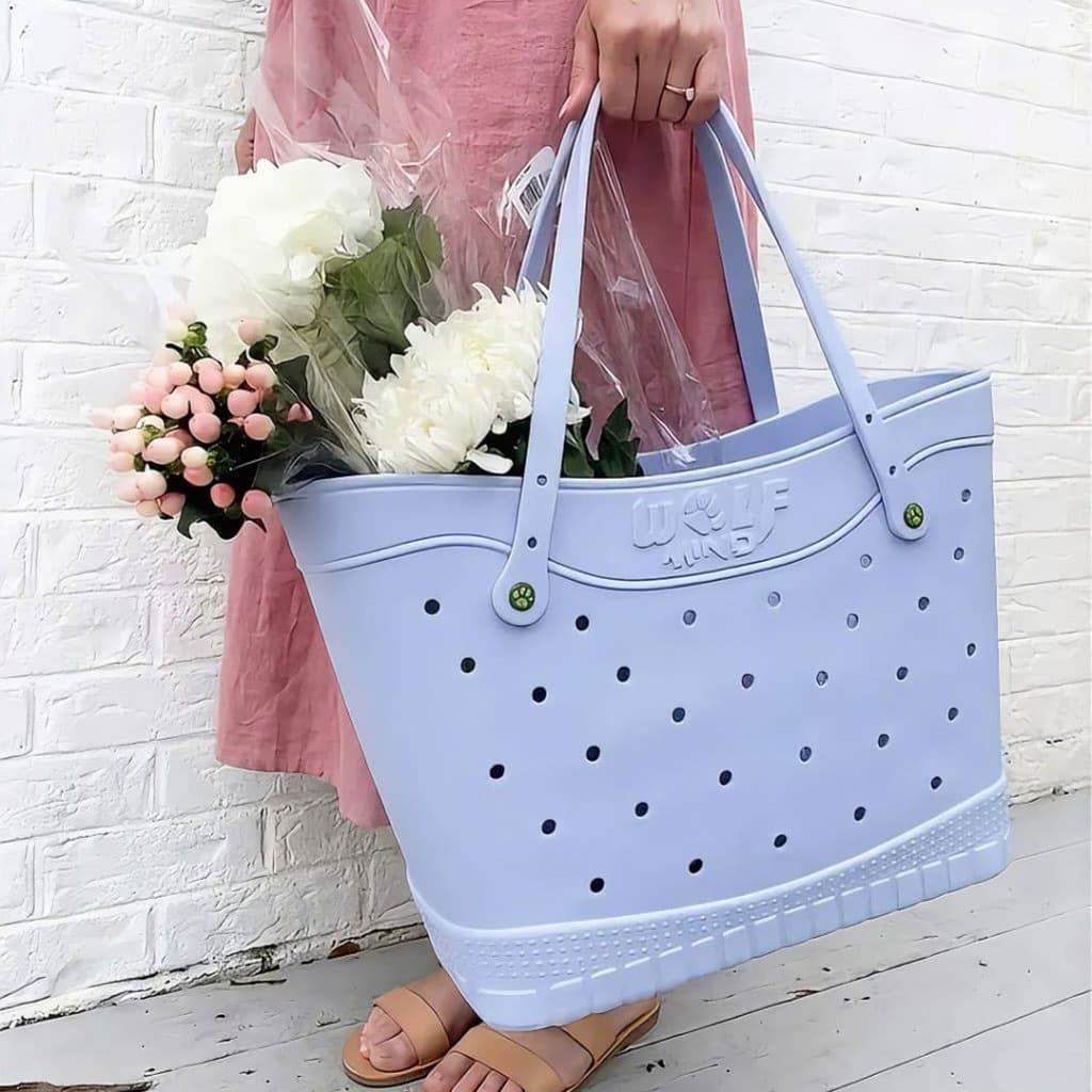 Sac de Plage Eva et Silicone Garni de Trous Grand Cabas Imperméable Tendance pour Été - حقيبة الشاطئ السيليكونية العصرية المقاومة للماء - Vacance & Loisir - صورة 1