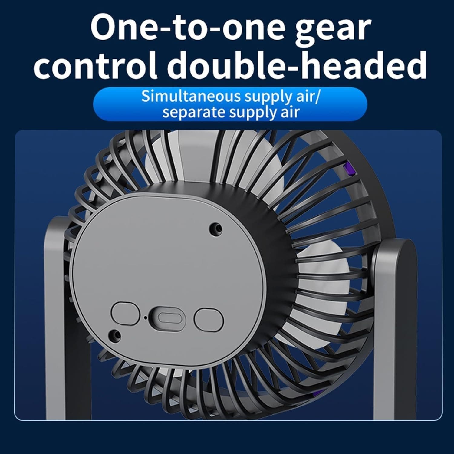 Ventilateur de Bureau Double Tête Rechargeable USB - مروحة المكتب المكتبية المزدوجة بـ 3 سرعات - Vacance & Loisir - صورة 6