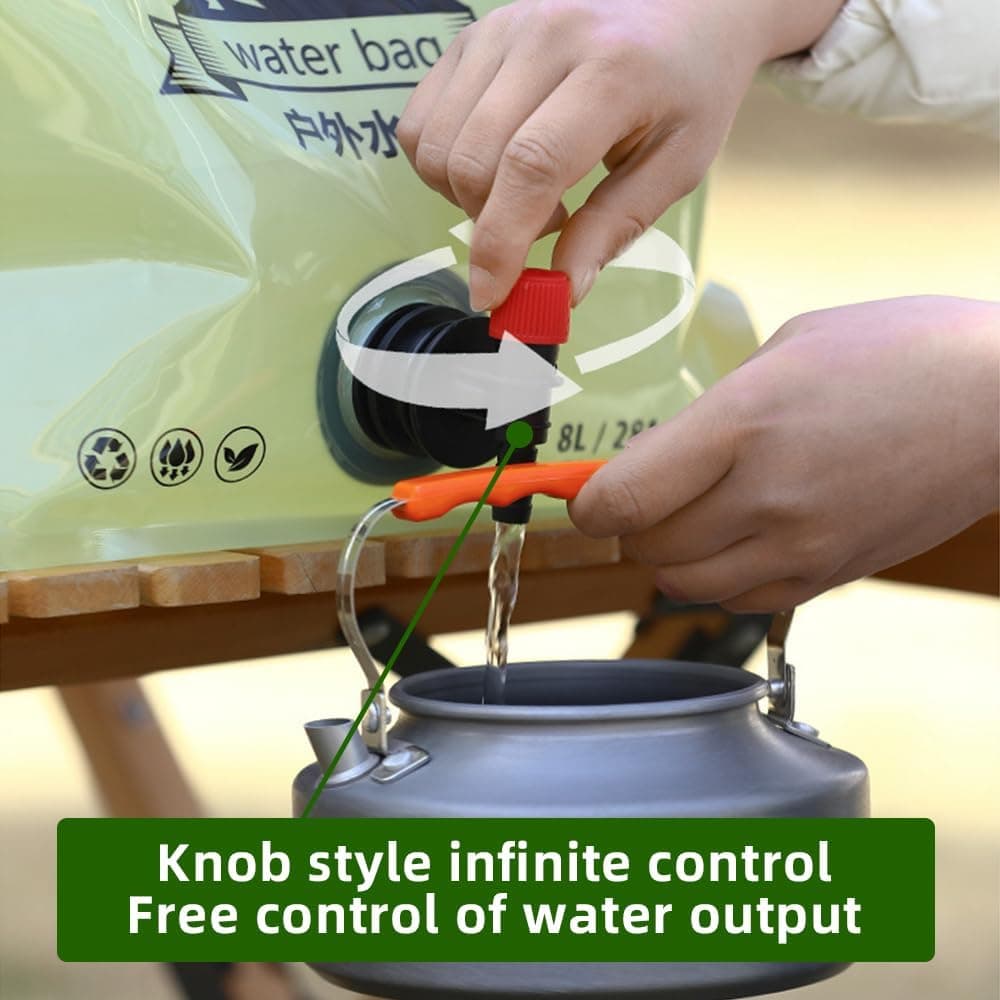 Réservoir d'Eau Pliable 8L Portable pour Camping et Randonnée - خزان مياه قابل للطي سعة 8 لتر للرحلات والخرجات - Camping et Randonnée - صورة 9